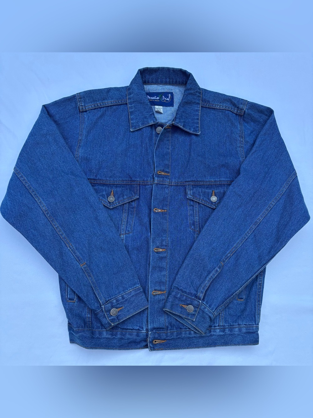 Paradise Point Sports Wear Men’s Denim Jacket size S 100% Cotton
